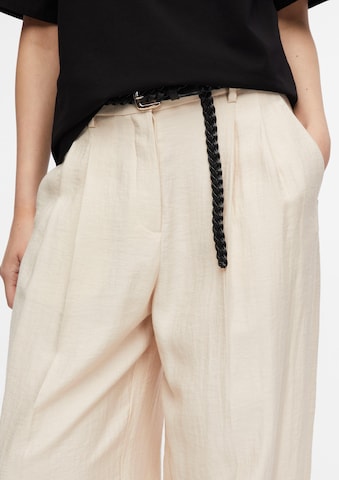 COMMA Wide leg Bandplooibroek in Beige