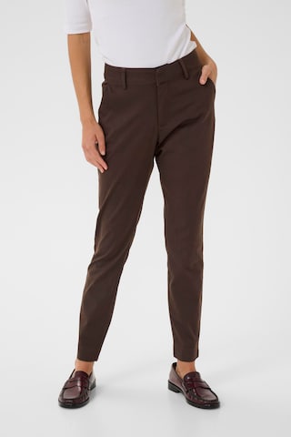 Kaffe Slim fit Chino trousers 'KALea' in Brown: front