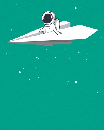 watabout.kids Shirt 'Fly Me To The Moon' in Groen