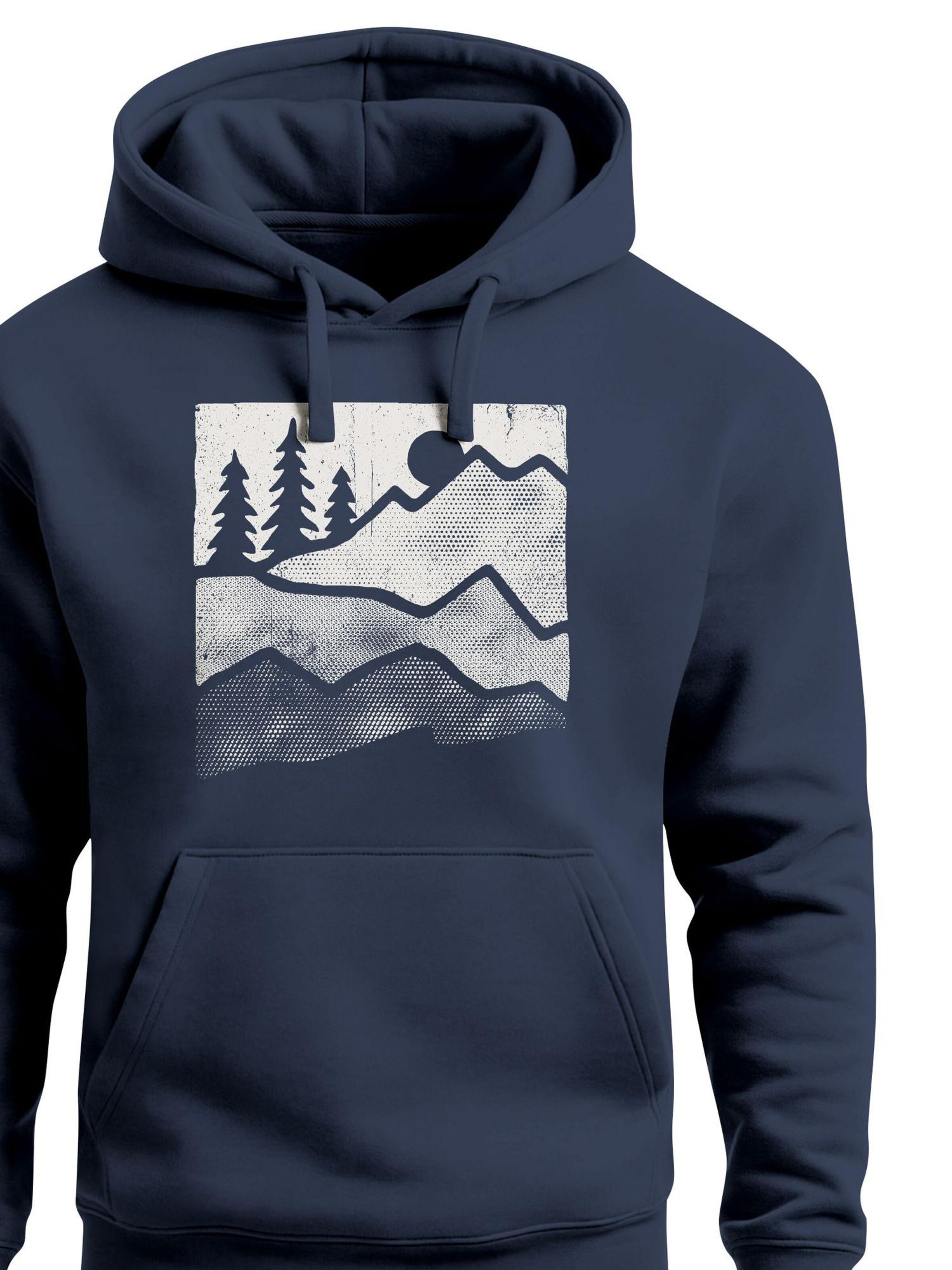 Neverless Sweatshirt 'Mountains'‌‌‌‌‌‌‌ in Blau