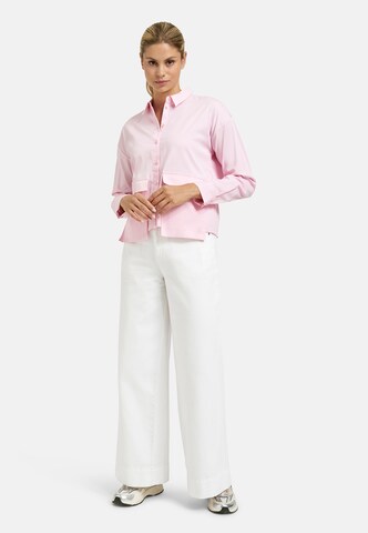 Smith&Soul Bluse mit überlappenden Klappentaschen in Pink