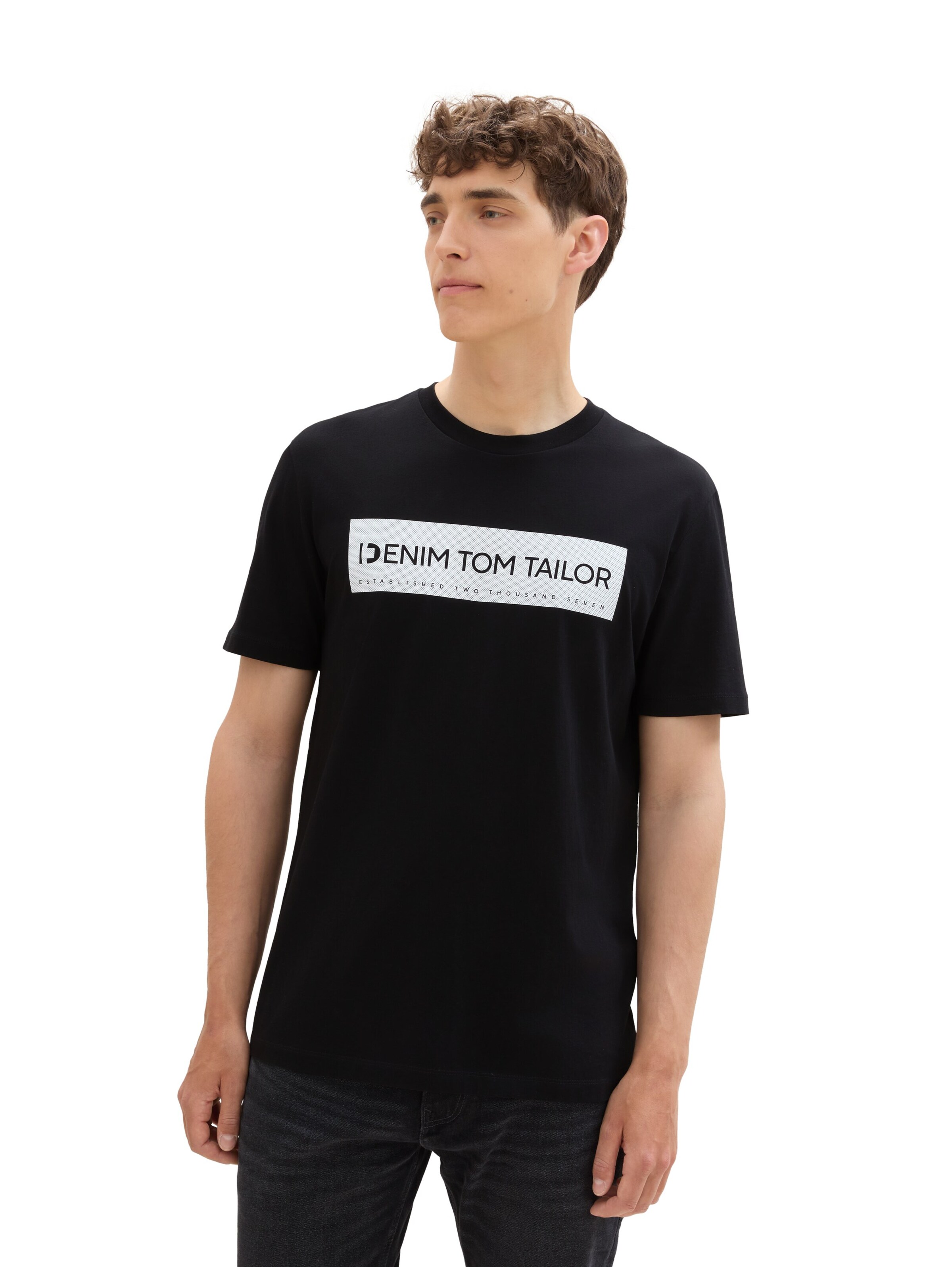 TOM TAILOR DENIM T-Shirt in Schwarz