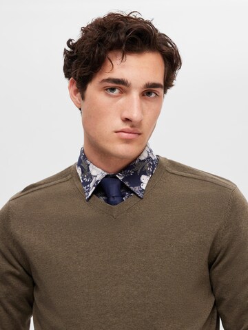 SELECTED HOMME Pulóver 'SLHBERG' - zöld