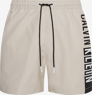 Calvin Klein Swimwear Board Shorts 'Intense Power' in Beige: front