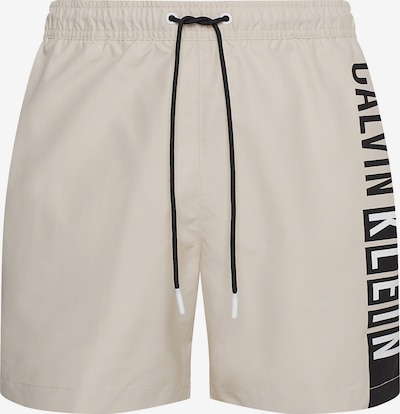 Calvin Klein Swimwear Badeshorts 'Intense Power' in hellbeige / schwarz / weiß, Produktansicht