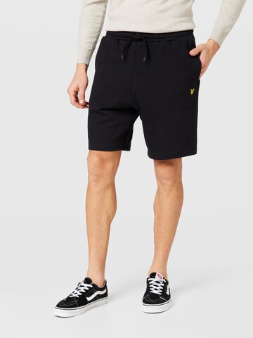 Lyle & Scottregular Hlače - crna boja: prednji dio