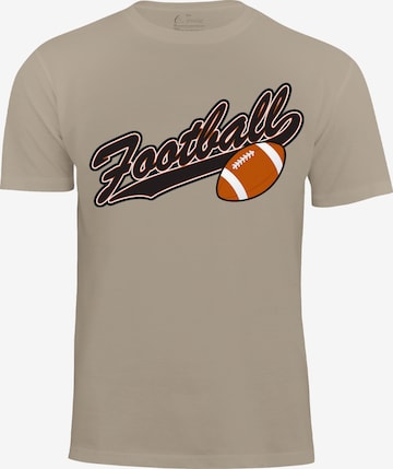 Cotton Prime T-Shirt 'American Football' in Beige: Vorderseite