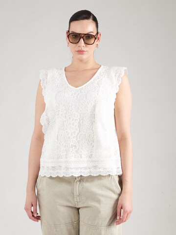 Camicia da donna 'CARKARO' di ONLY Carmakoma in bianco: frontale