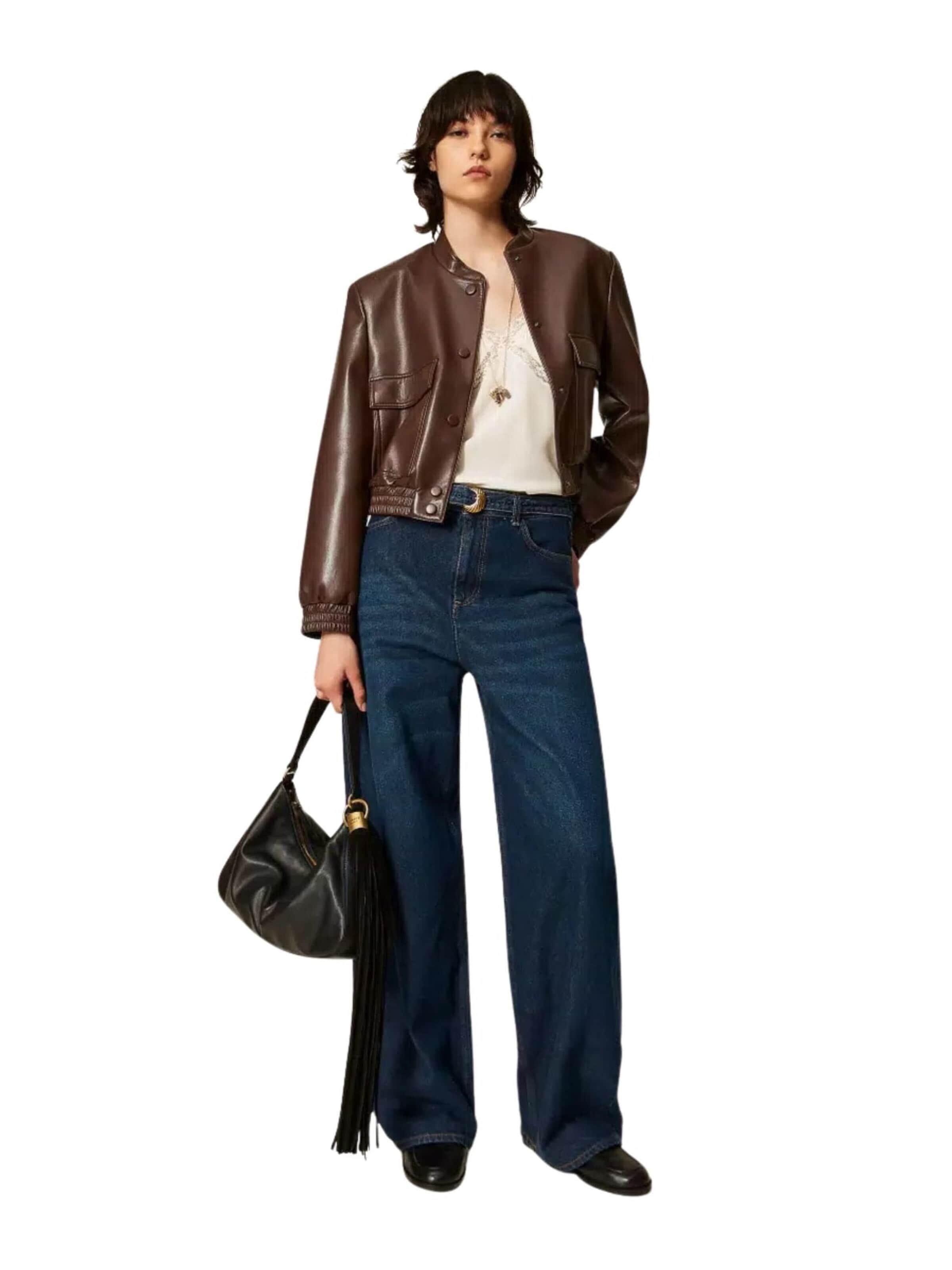 Twinset Jeans 'Barrel jeans with belt' i blå