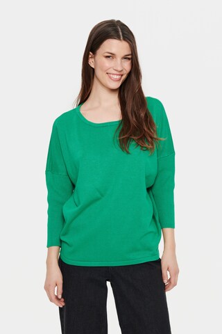 SAINT TROPEZ Sweater 'Mila' in Green: front