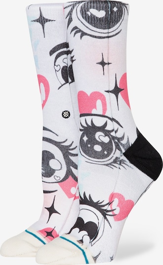 Stance Chaussettes 'FOR U ONLY' en turquoise / bleu clair / fuchsia / noir / blanc, Vue avec produit