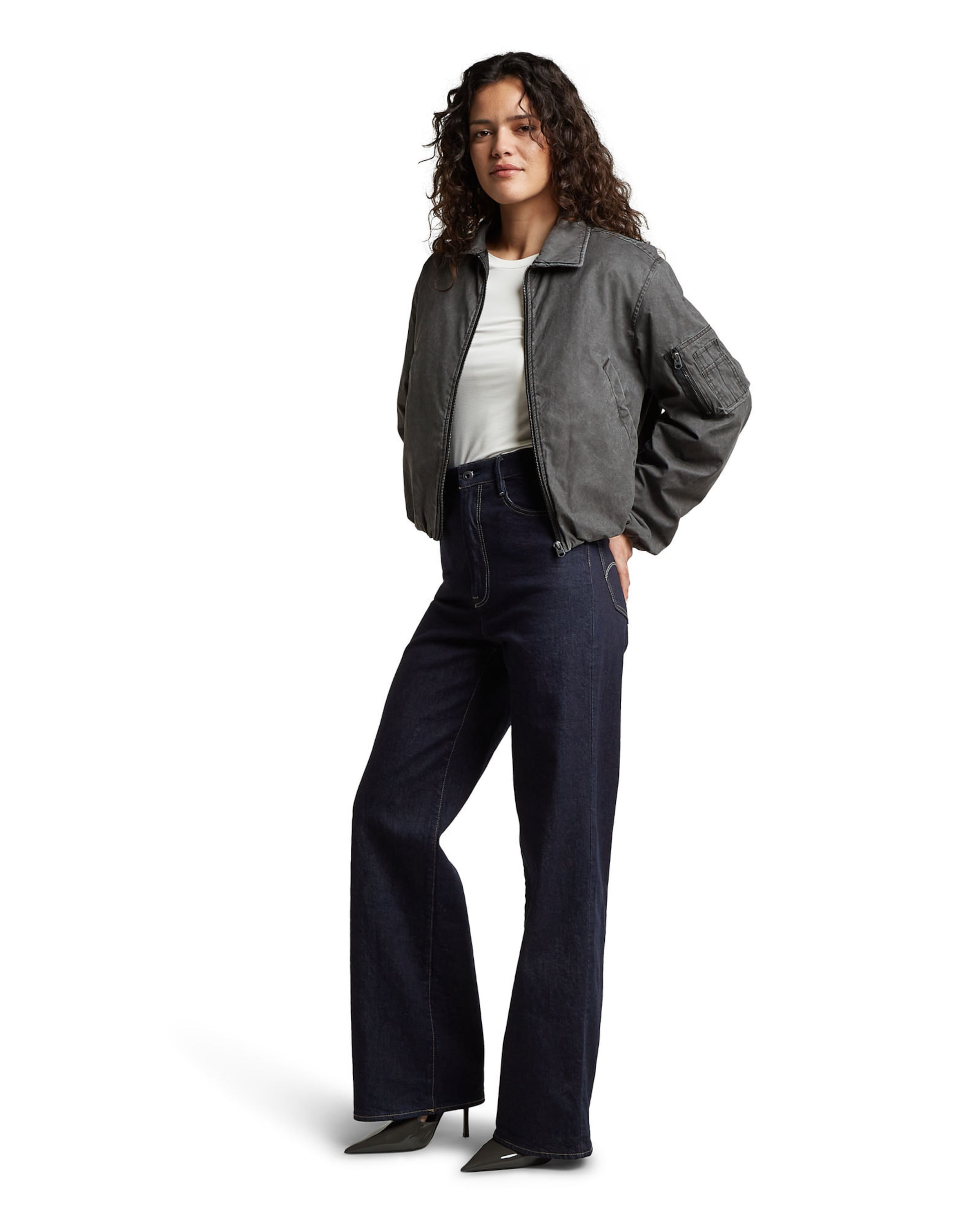 G-STAR Bomber - 'Cropped Bomber Jacket' in Schwarz