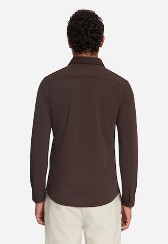 No Excess Regular Fit Hemd in Braun