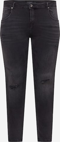 ONLY Carmakoma Skinny Jeans 'Lucca' in Zwart: voorkant