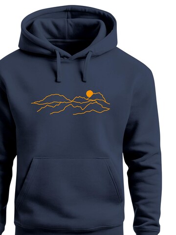 Neverless Sweatshirt 'Bergkette' in Blue