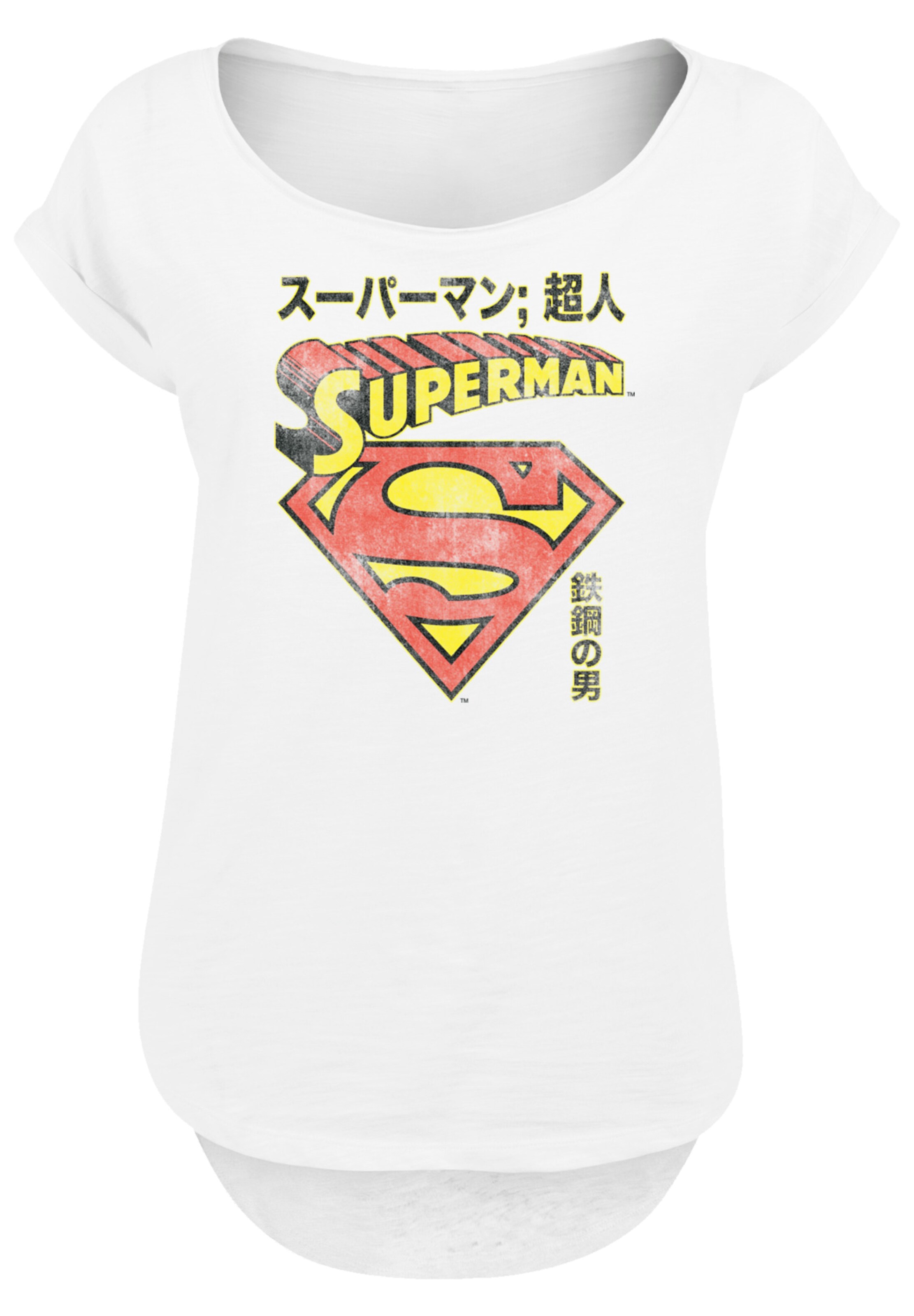 F4NT4STIC T-Shirt 'Superman Shield' in Weiß: Vorderseite