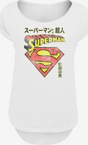Maglietta 'Superman Shield' di F4NT4STIC in bianco: frontale