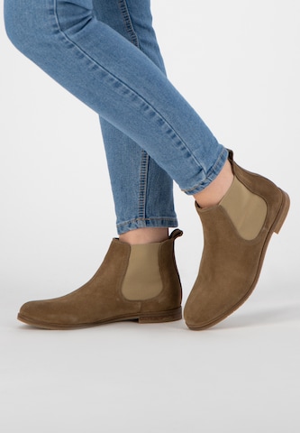 NoGRZ Chelsea boots 'J.Zocher' in Bruin: voorkant