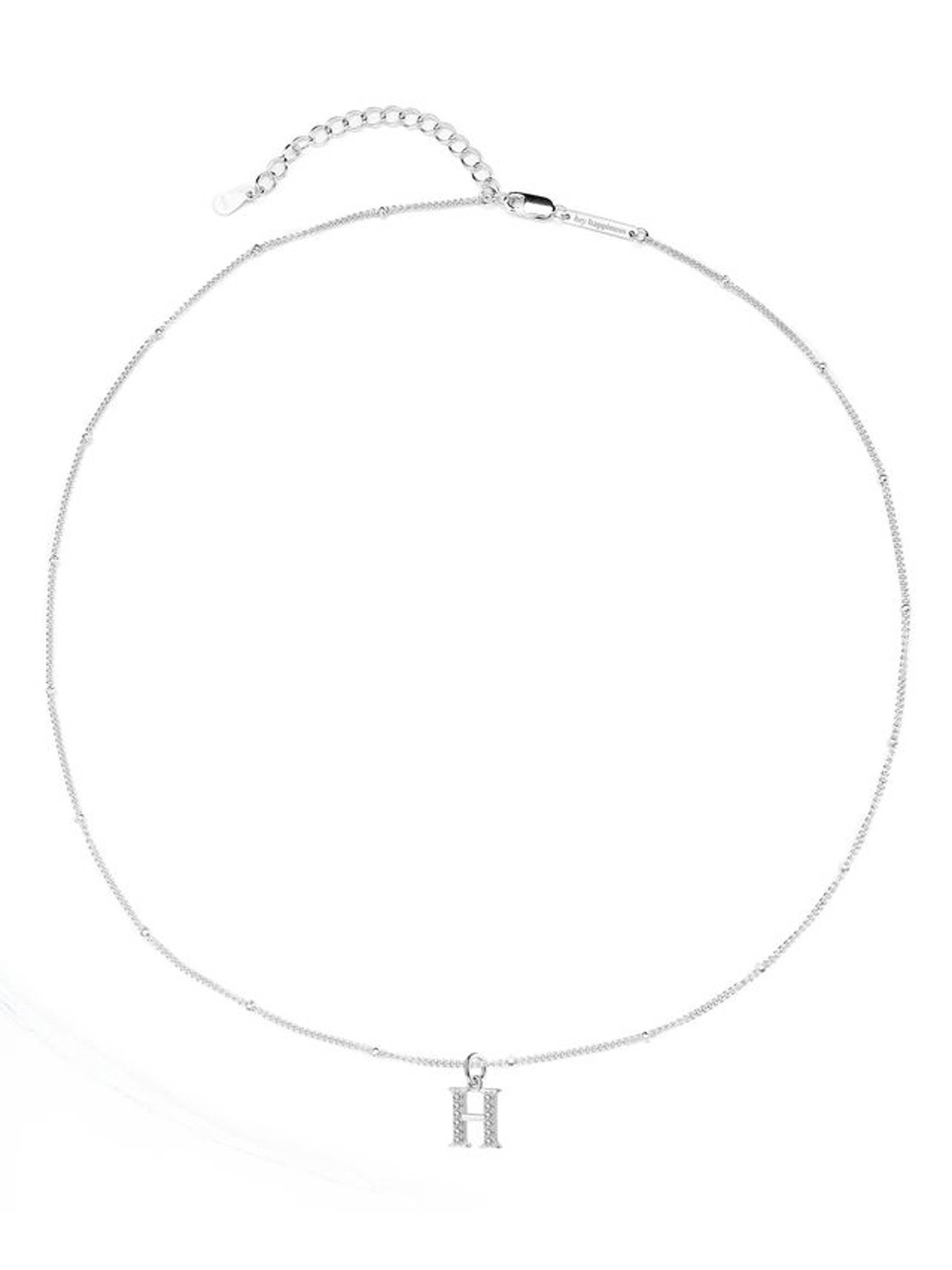 Hey Happiness - Cadena 'Letter H' en plata