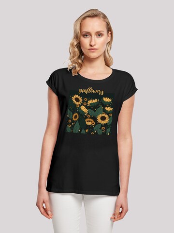 F4NT4STIC Shirt 'Sonnenblumen' in Zwart: voorkant