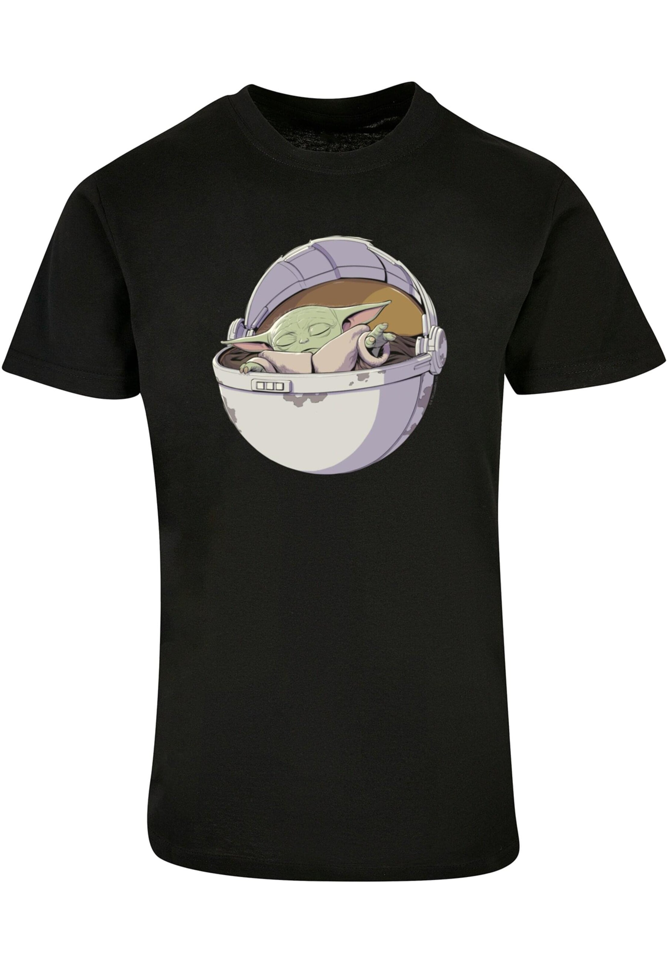 ABSOLUTE CULT Shirt 'Star Wars - The Mandalorian' in Zwart: voorkant