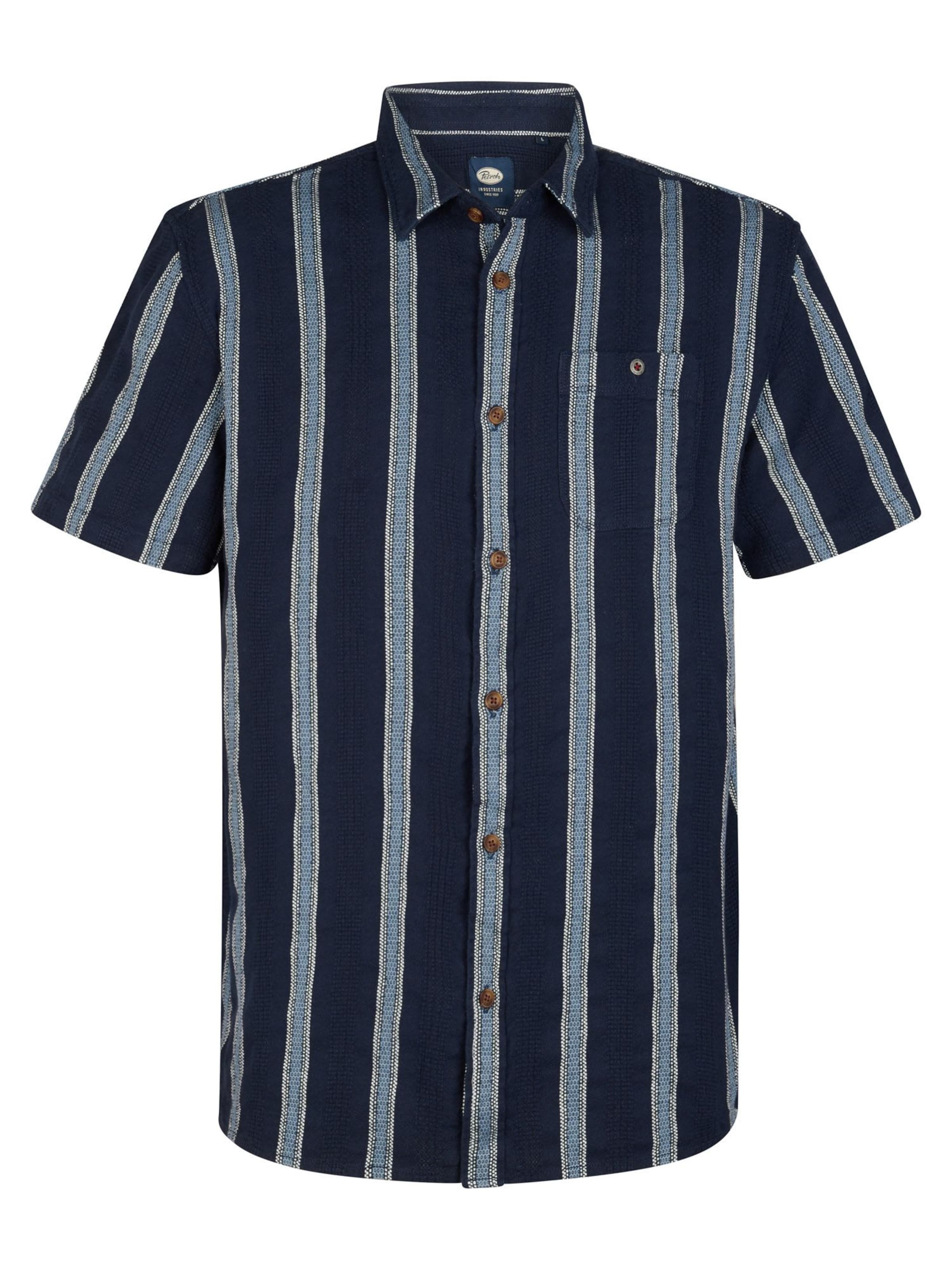 PETROL INDUSTRIES MEN Regular fit Button Up Shirt in Blue: front