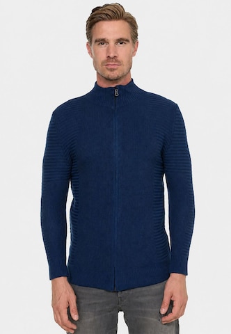 Rusty Neal Gebreid vest in Blauw: voorkant