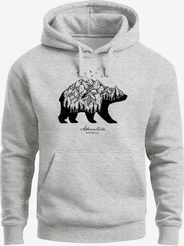 Neverless Sweatshirt 'Mountain Bear' in Grey: front