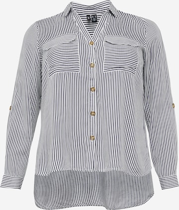 Vero Moda Curve Blouse 'Bumpy' in Grijs: voorkant