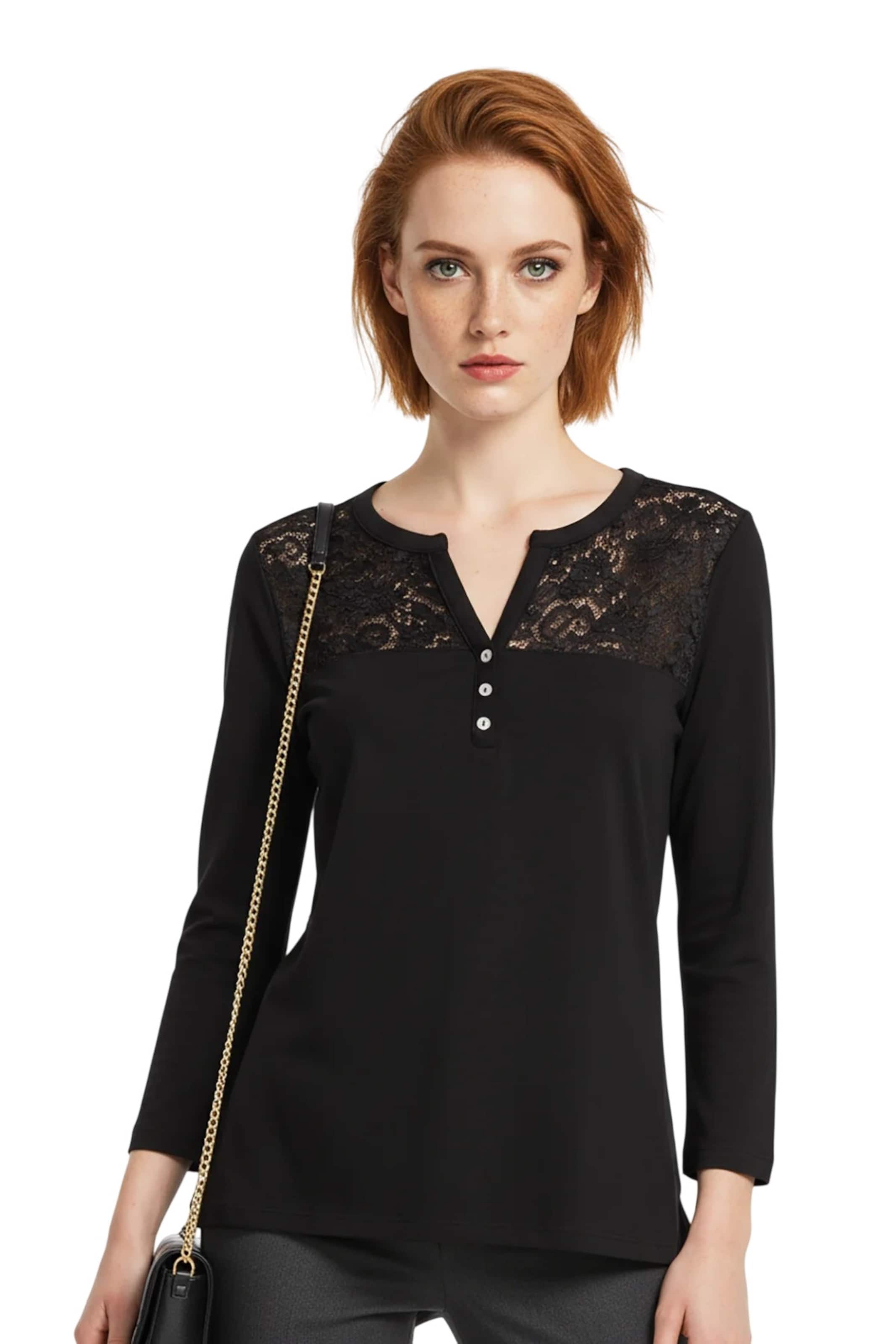 Alexa Dash Blouse in Zwart: voorkant