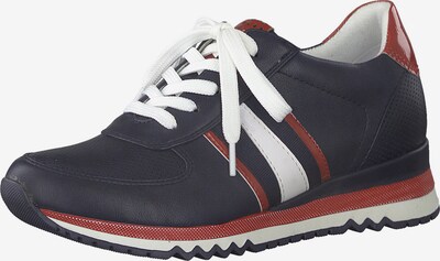 MARCO TOZZI Baskets basses en bleu marine / rouge foncé / blanc, Vue avec produit