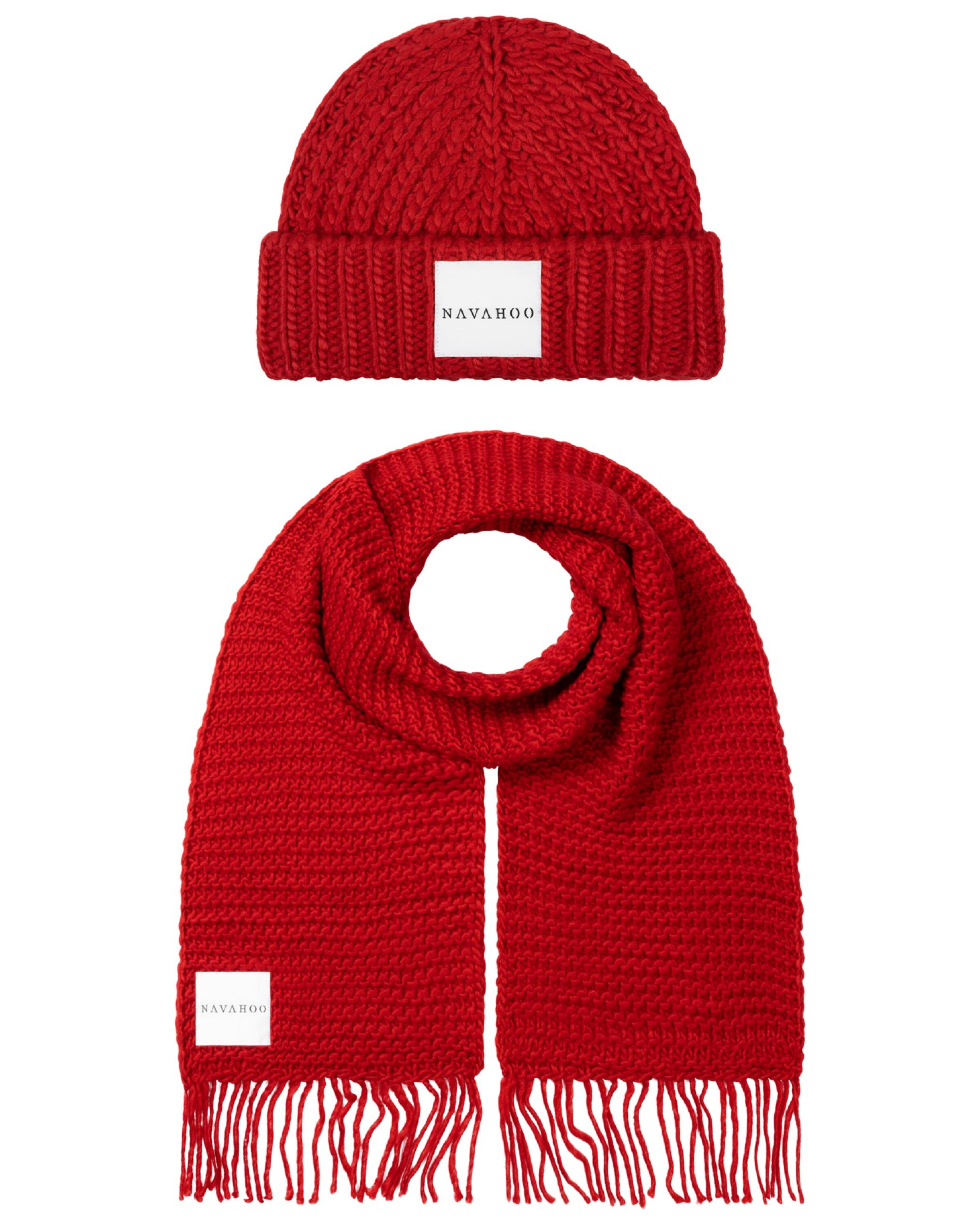 NAVAHOO Scarf 'Kuschelpärchen 14' in Red: front