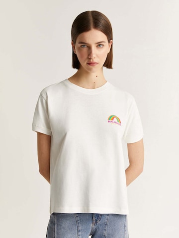 Maglietta 'Rainbow' di Scalpers in bianco: frontale