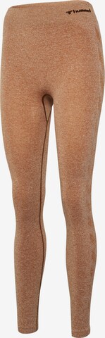 Hummel Skinny Workout Pants 'Ci' in Brown