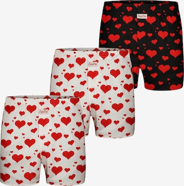 Sugar Pine Boxer shorts ' Valentinstag ' in White: front