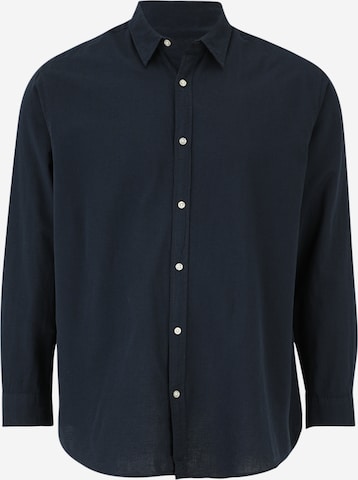 Jack & Jones Plus Button Up Shirt in Blue: front
