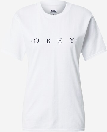 Obey Тениска 'Novel' в бяло: отпред