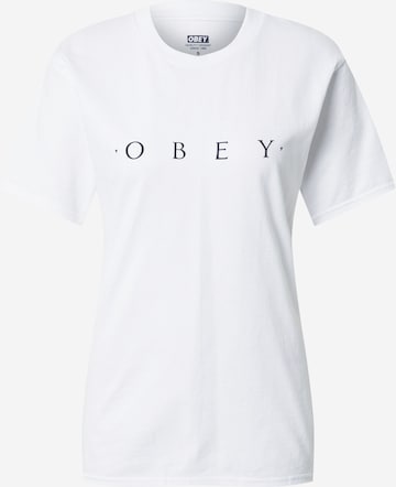 Obey Skjorte 'Novel' i hvit: forside