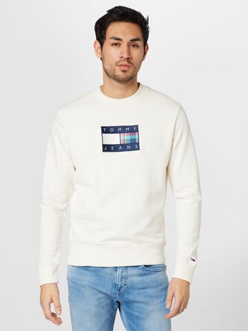 Tommy Jeans - Sudadera 'Tartan' en blanco: frente