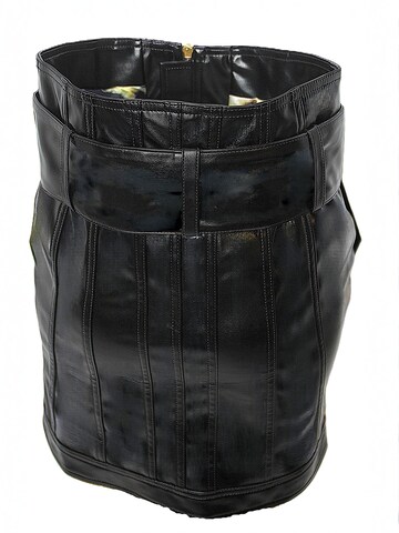Jupe 'Lederrock aus Kunstleder in schwarzer Lackoptik' Be  Noble en noir