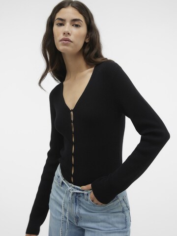 VERO MODA Knit cardigan 'VMGold' in Black: front