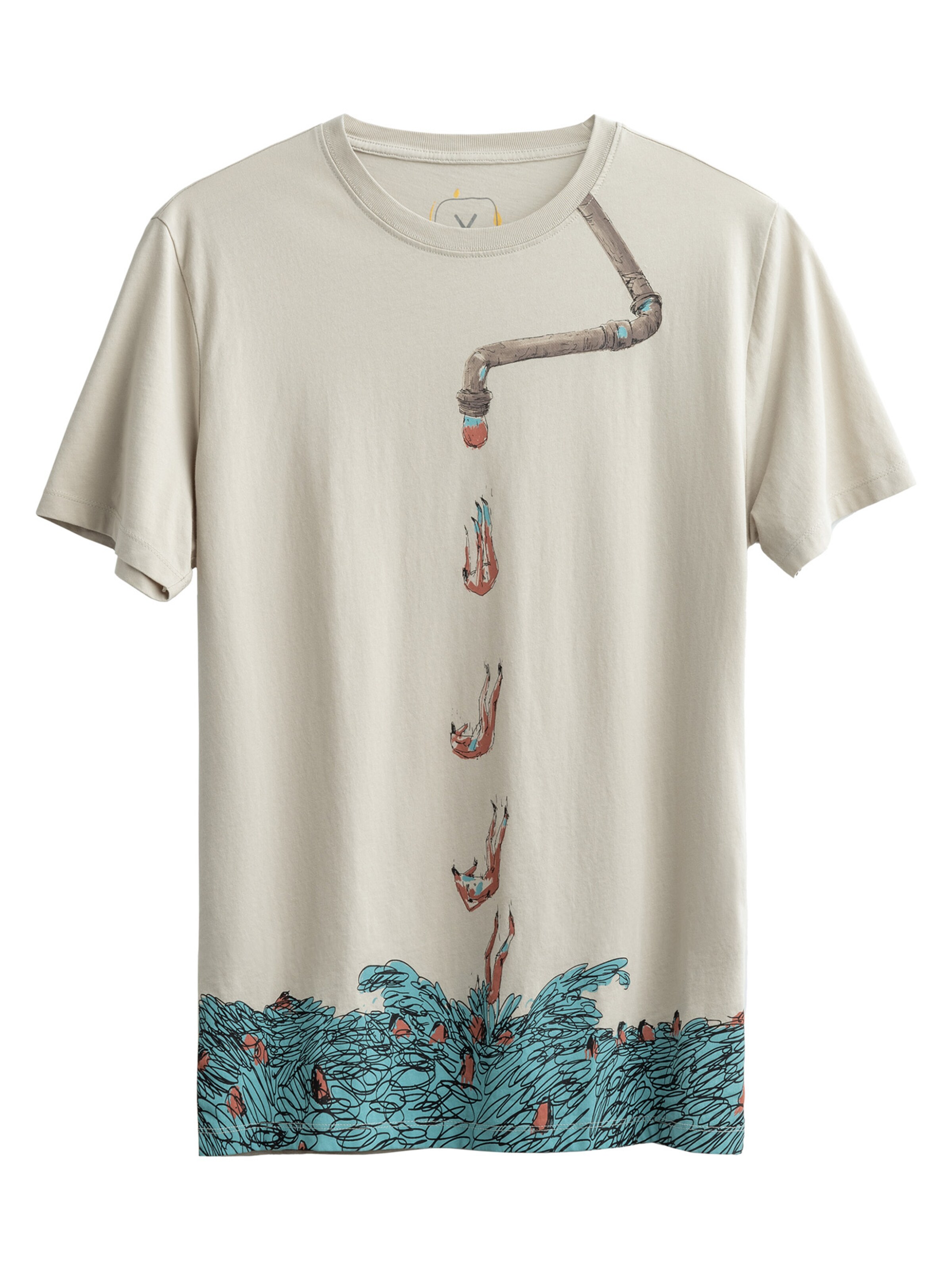 T-Shirt 'Gravity' Kaft en beige : devant