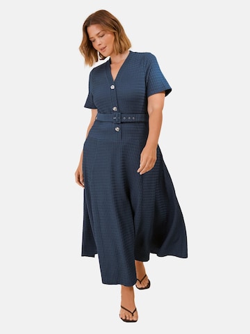 Friends Like These - Vestido camisero en azul: frente