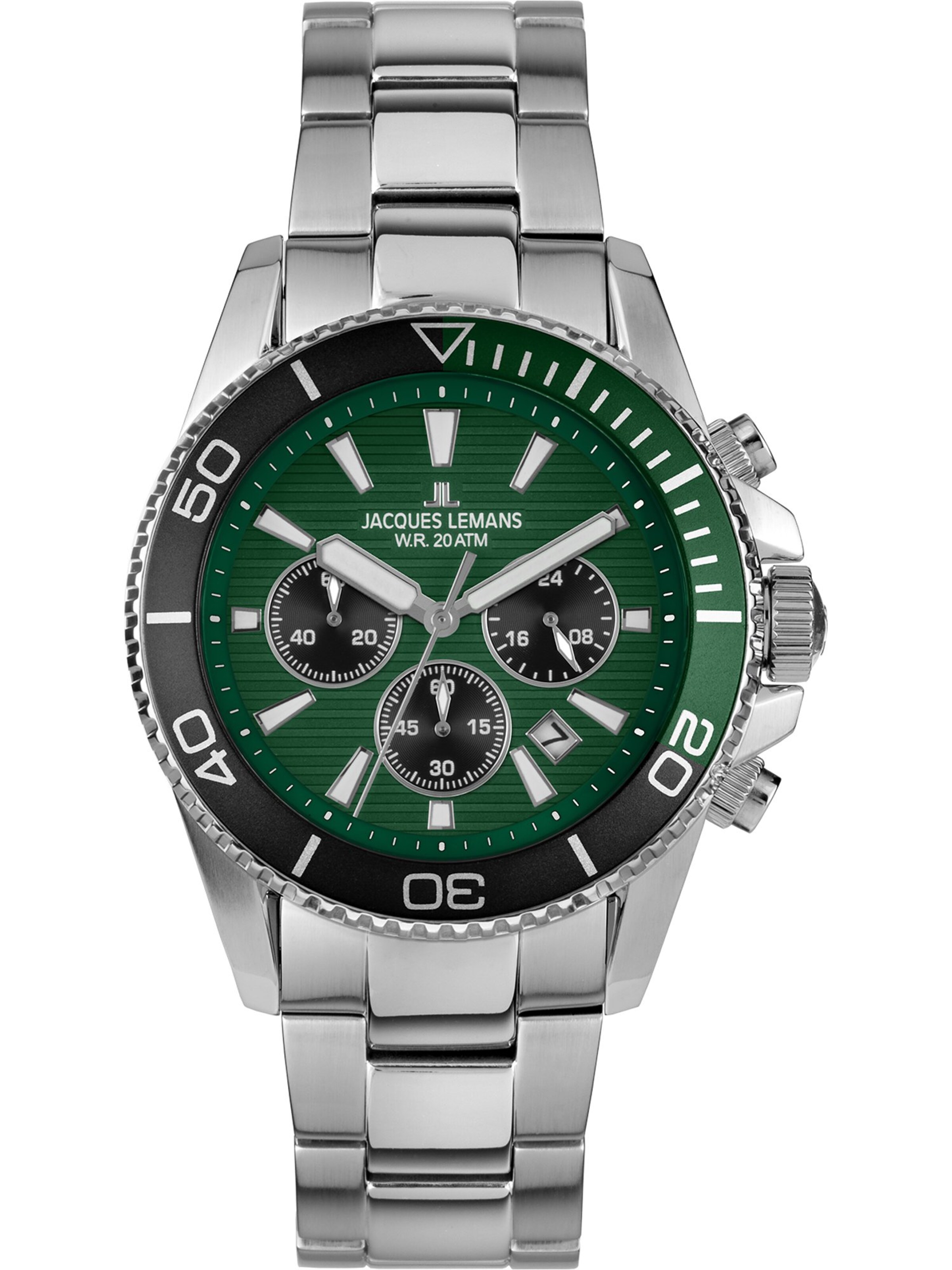 Jacques Lemans Analog Watch in Green: front
