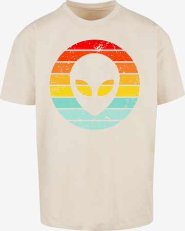 T-Shirt 'Alien Retro Sonnenuntergang' F4NT4STIC en beige : devant