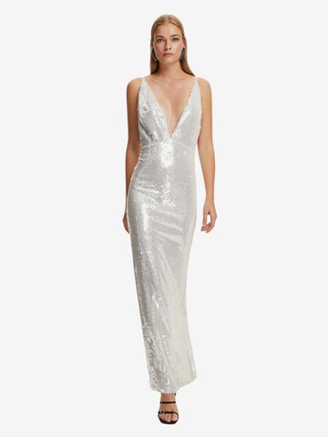 Robe de soirée NOCTURNE en argent