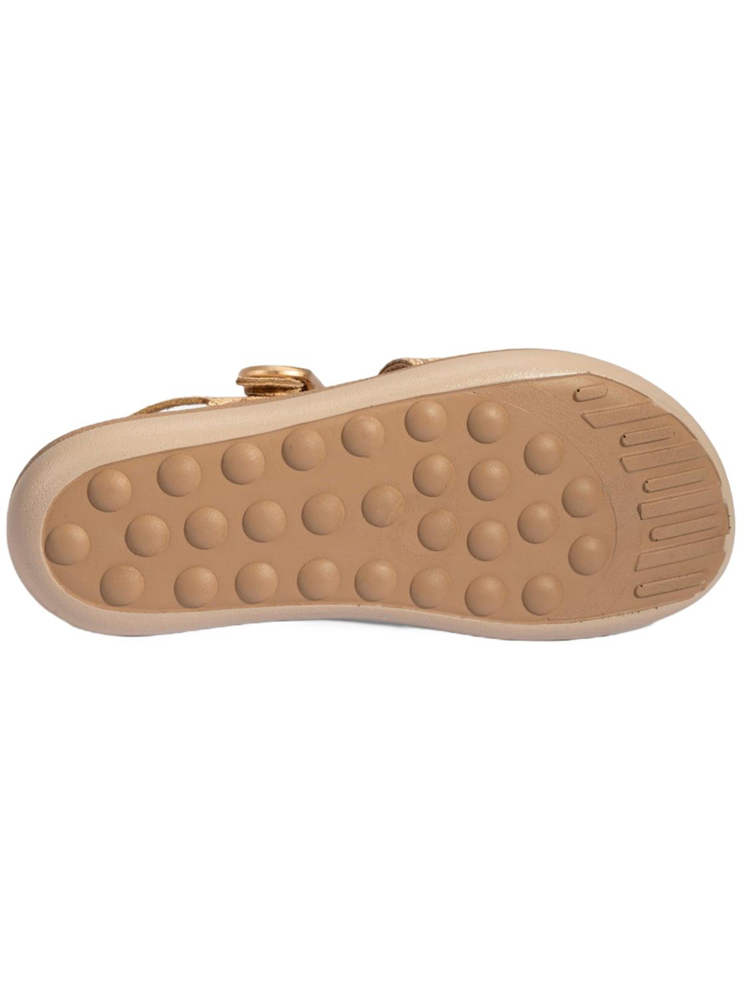 Desa Sandale 'DESA Damen-Keilsandalen aus Leder mit Print'‌‌ in Beige