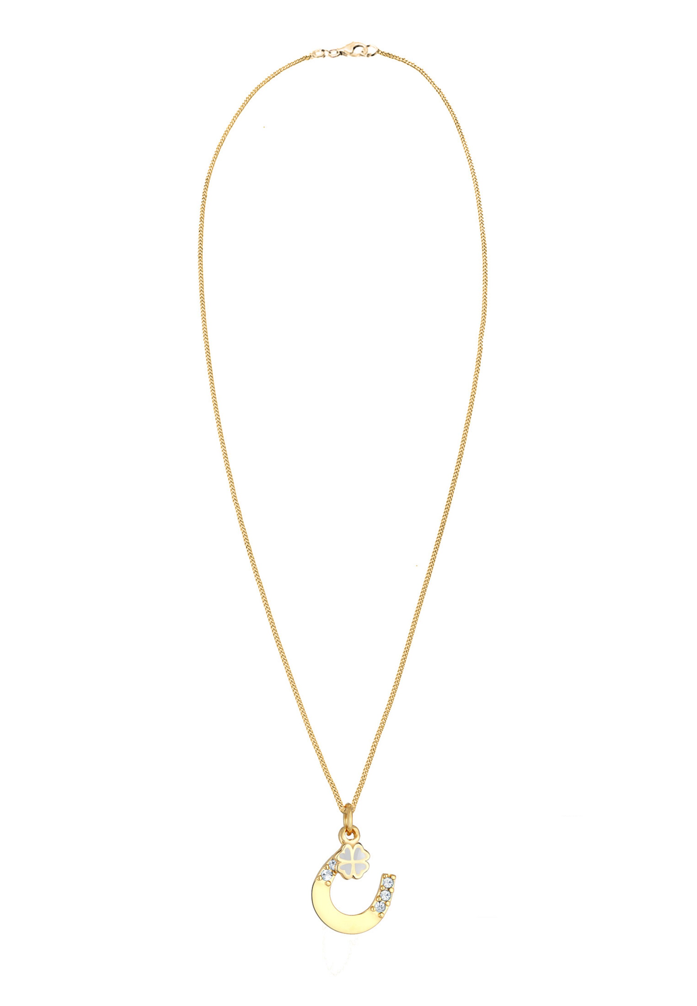 ELLI Halskette 'Hufeisen und Kleeblatt' in Gold