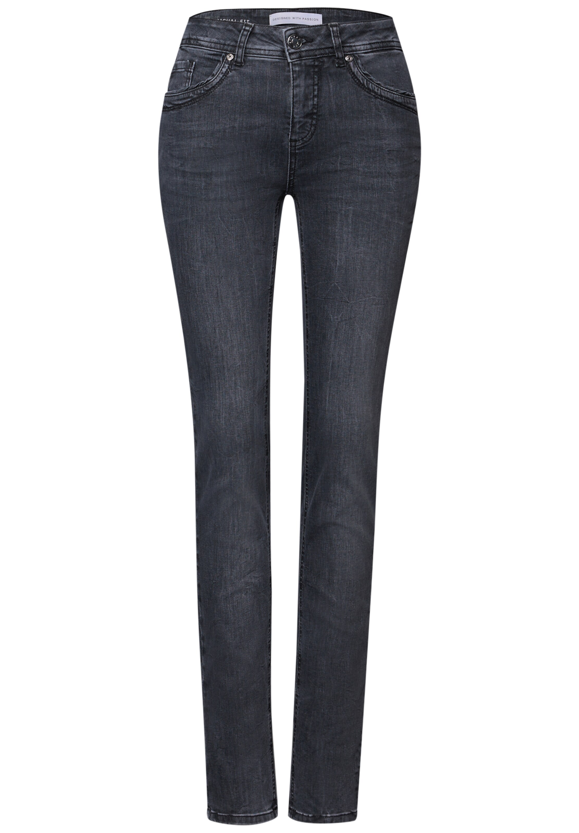 STREET ONE Slim fit Jeans in Grey: front