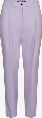 Karl Lagerfeld Regular Pleat-Front Pants in Purple: front